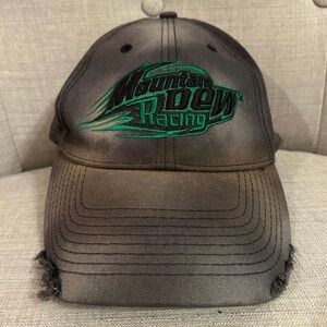 Vintage Mountain Dew Distressed Racing Cap
